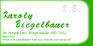 karoly biegelbauer business card